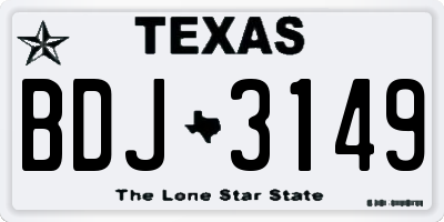 TX license plate BDJ3149