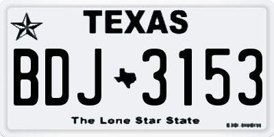 TX license plate BDJ3153