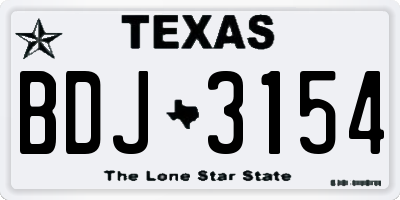 TX license plate BDJ3154