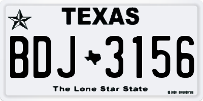 TX license plate BDJ3156