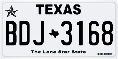 TX license plate BDJ3168