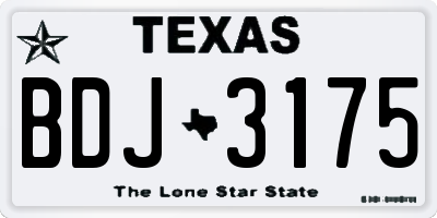 TX license plate BDJ3175