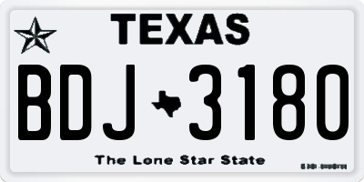 TX license plate BDJ3180