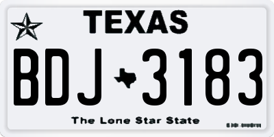 TX license plate BDJ3183