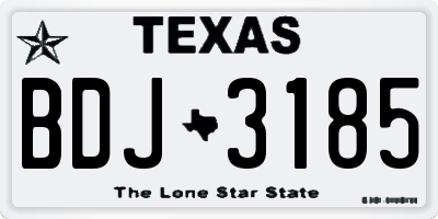 TX license plate BDJ3185