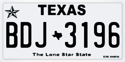 TX license plate BDJ3196