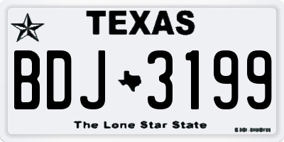 TX license plate BDJ3199