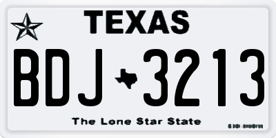 TX license plate BDJ3213