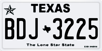 TX license plate BDJ3225