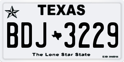 TX license plate BDJ3229