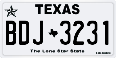TX license plate BDJ3231