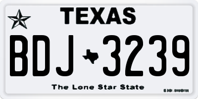 TX license plate BDJ3239