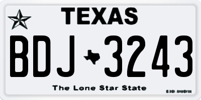 TX license plate BDJ3243
