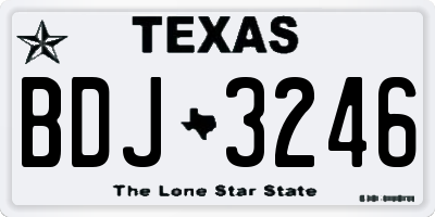 TX license plate BDJ3246