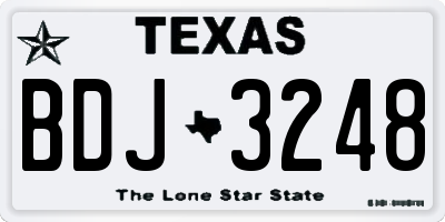 TX license plate BDJ3248