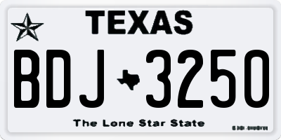 TX license plate BDJ3250