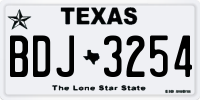TX license plate BDJ3254