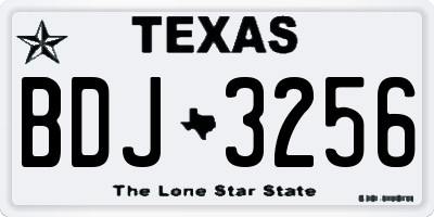 TX license plate BDJ3256