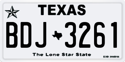TX license plate BDJ3261