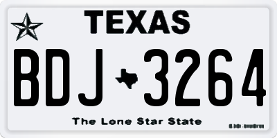 TX license plate BDJ3264