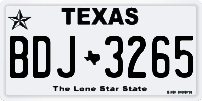 TX license plate BDJ3265