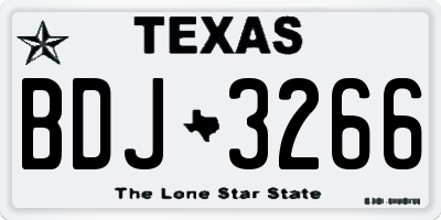 TX license plate BDJ3266