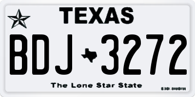 TX license plate BDJ3272