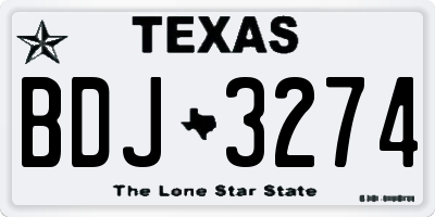 TX license plate BDJ3274