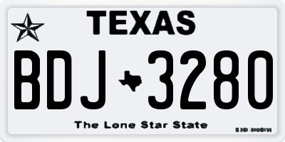 TX license plate BDJ3280