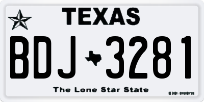TX license plate BDJ3281