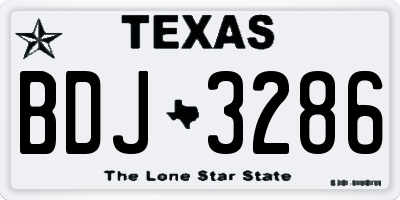 TX license plate BDJ3286