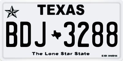TX license plate BDJ3288