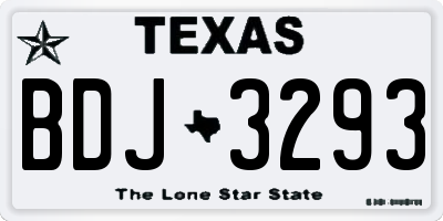 TX license plate BDJ3293