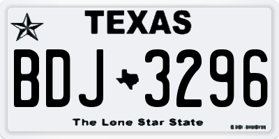 TX license plate BDJ3296