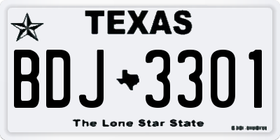 TX license plate BDJ3301