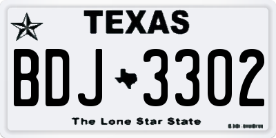 TX license plate BDJ3302
