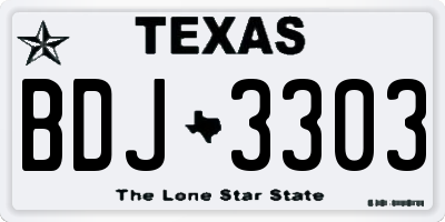 TX license plate BDJ3303