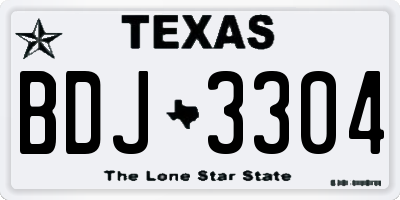 TX license plate BDJ3304