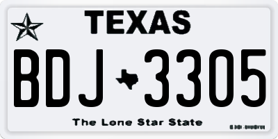 TX license plate BDJ3305