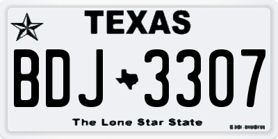 TX license plate BDJ3307
