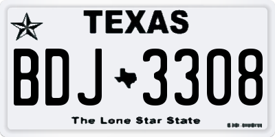 TX license plate BDJ3308