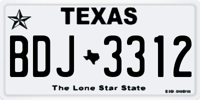 TX license plate BDJ3312