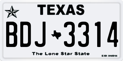 TX license plate BDJ3314