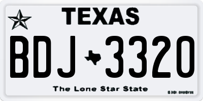 TX license plate BDJ3320