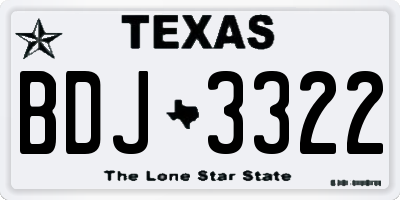 TX license plate BDJ3322