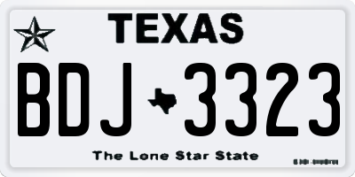 TX license plate BDJ3323