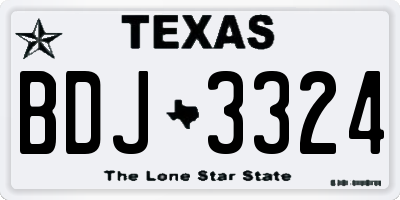 TX license plate BDJ3324