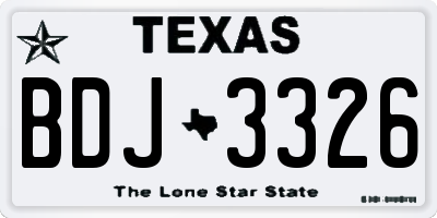 TX license plate BDJ3326