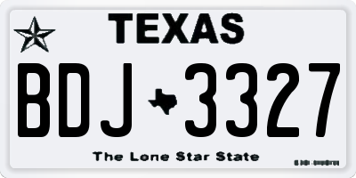 TX license plate BDJ3327