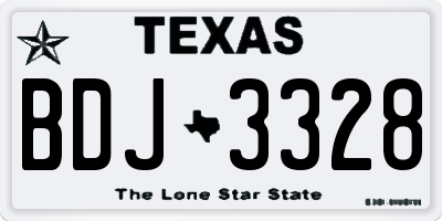 TX license plate BDJ3328